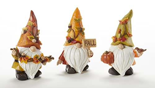 Delton Resin Standing Harvest Gnome, 3 Assortment