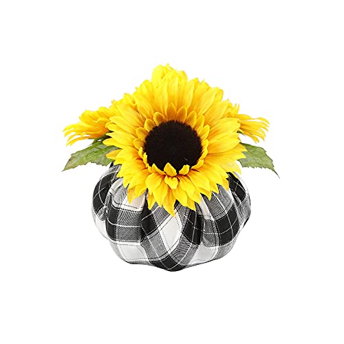 Flora Bunda MD Plaid Fabric Pumpkin YL Sunflowers