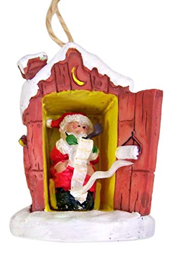 Cape Shore Santa in Outhouse Making His List Christmas Ornament