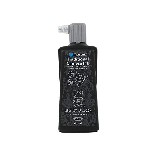 Yasutomo Chinese Water Resistant Ink, 180ml, Black (CM18)