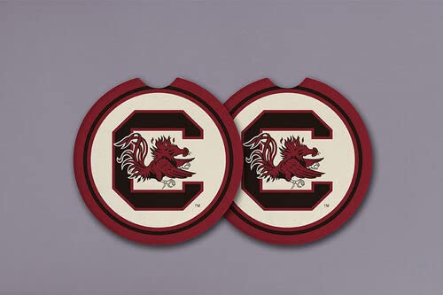 Magnolia Lane University South Carolina Gamecocks Football Car Coaster, Set of 2, 2.67-inch Length, Drinking Beverage Holder, Travel Accessories