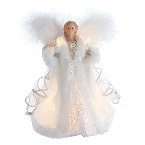 Kurt Adler Adler Inch UL 10-Light White Angel Treetop Tree Topper, Multi