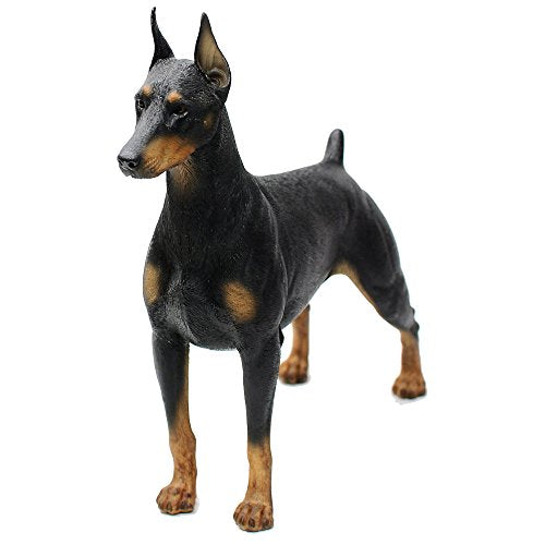 Comfy Hour Doggyland Collection, Miniature Dog Collectibles 7 Standing Dobermann Figurine, Realistic Lifelike Animal Statue Home Decoration, Black, Polyresin