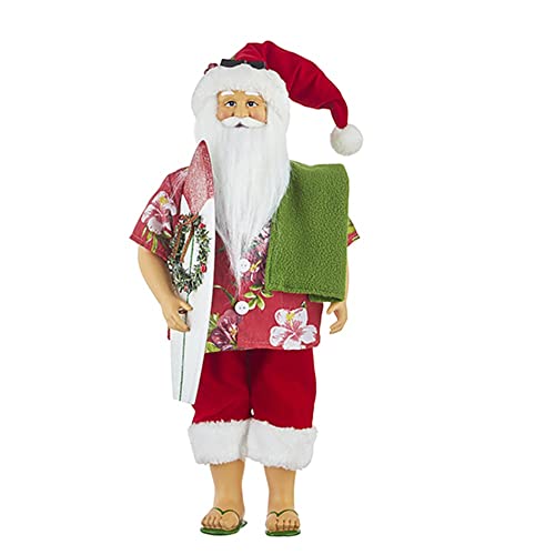 RAZ Imports 2022 Destination Christmas 18.5" Hawaiian Vacation Santa