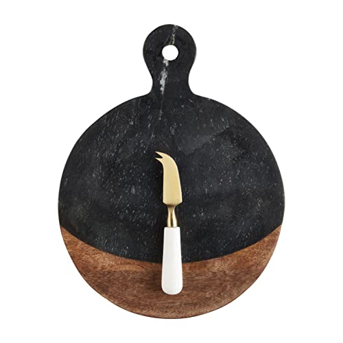 Mud Pie Round Board Set, Black, 13 3/4-inch