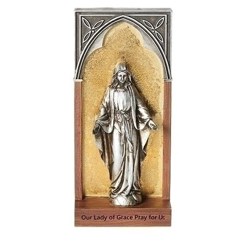 Roman Our Lady of Grace Decorative Plaque, 6.5-inch Height, Religious Decoration