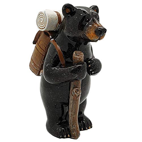Pacific Trading Giftware Animal World Black Bear Hiking Resin Figurine Home Decor