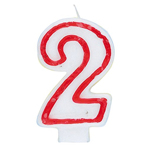 Unique Industries Unique Number 2 Birthday Candle, 1ct party supply