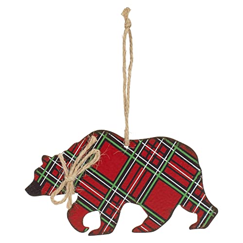 Sunset Vista Designs Plaid Bear Ornament, 5.5-inch Length