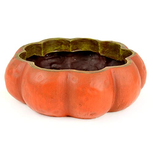 Midwest Design Imports Pumpkin Container, 10" x 10" x 3", Orange