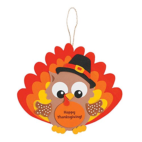 Fun Express Owl Turkey Foam Ornament Craft Kit - Crafts for Kids and Fun Home Activities