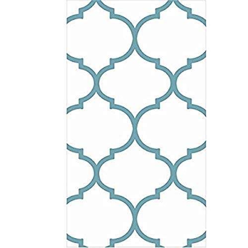 Amscan Lattice Premium Guest Towels Tableware (16 Piece), 4.5" x 7.8", Blue/Grey
