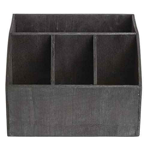 American Metalcraft PWBC7 Poplar Wood Caddy, Black, 7 1/2-Inches