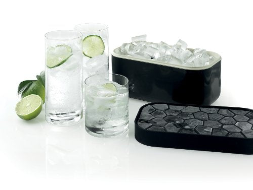 L√©ku√© Ice Box Silicone Ice Cube Tray and Storage Box - Black