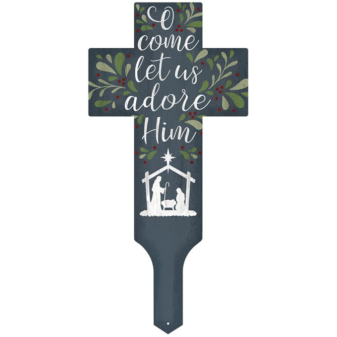 Carson Home Adore Him Cross Garden Stake, 17.5-inch Height