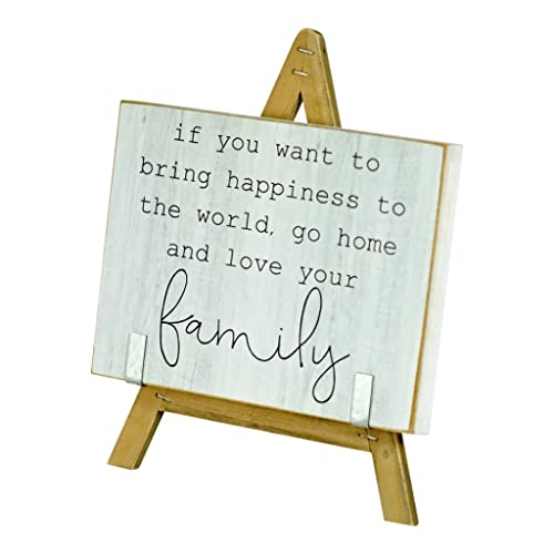 VIPSSCI Family Wood Sign on Stand, 8-inch Height