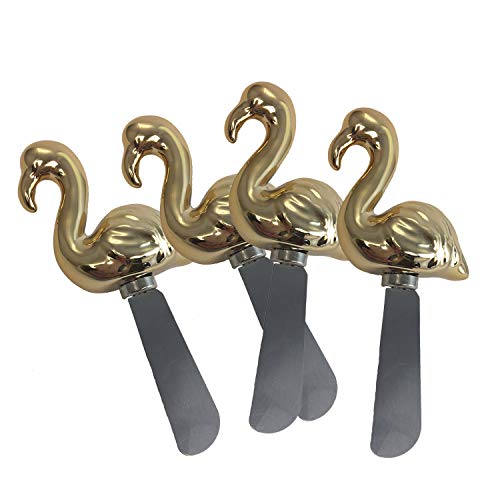 Beachcombers Gold Flamingo Spreader Metal Kitchenware Set of 4