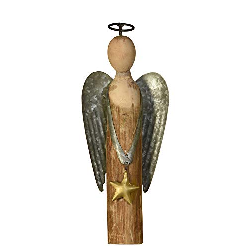 HomArt 5708-0 Angel with Star, Small, Wood and Metal