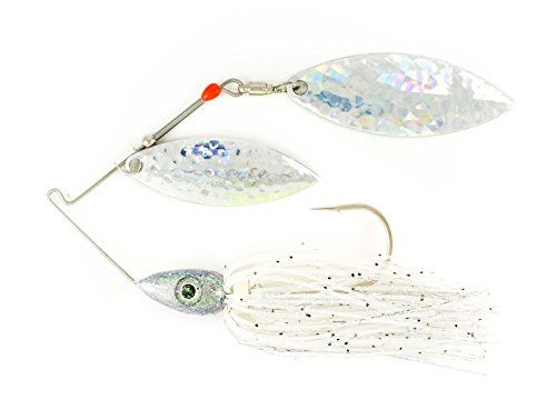 Nichols Lures SG1567-38 Pulsator Shattered Glass Spinnerbait, 3/8oz, Green Crystal Silver