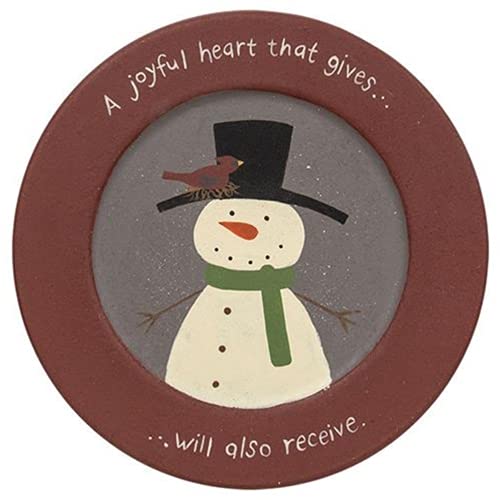 CWI Gifts A Joyful Heart Snowman Plate, Christmas Decor