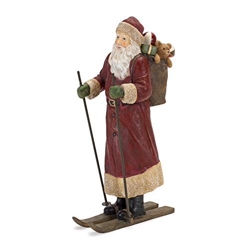 Melrose 84253 Santa on Skis, 13-inch Height, Resin