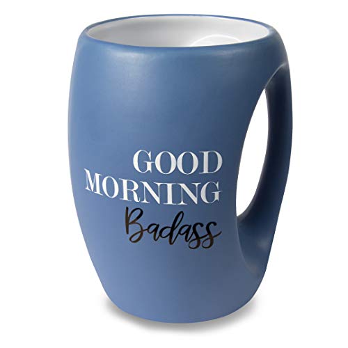 Pavilion Gift Company 10502 Good Morning Badass 16oz. Mug, 16 oz, Blue