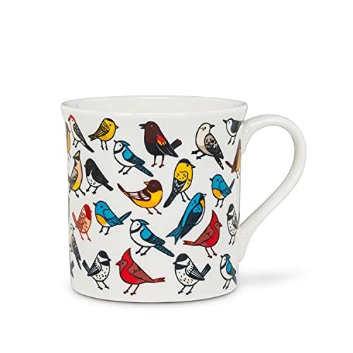 Abbott Collection  27-BIRDWATCH Allover Birds Mug, 3.5"H, Multi