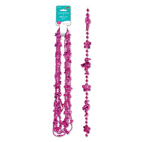 Beistle Flamingo & Hibiscus Beads, Multicolor (52172)