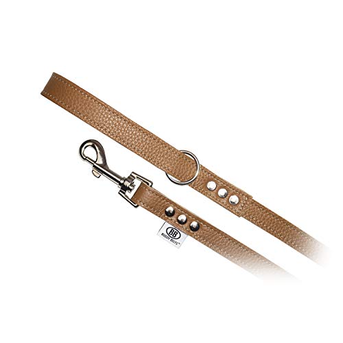 Buddy Belts All Leather Premium Leash - Pebble Grain Caramel (3/4" x 4')