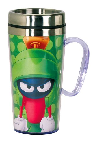 Spoontiques Looney Tunes Marvin The Martian Insulated Travel Mug, Green
