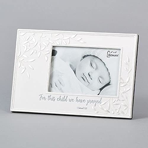 Roman 14166 For This Child Frame, 6.25-inch Height, Resin and Stone Mix, Holds 4 x 6-inch Photo