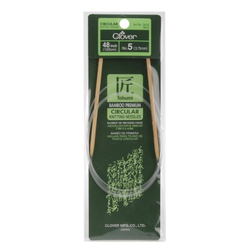 Clover Takumi Bamboo Circular 48-Inch Knitting Needles, Size 5