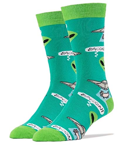 Oooh Yeah Socks Mens Cotton Crew Sock (Bacon Abduction)