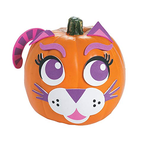 Fun Express Purple Cat Pumpkin Decorating Craft Kit - Crafts for Kids and Fun Home Activities