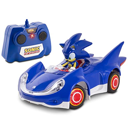 UPD Sonic & Sega All-Stars Racing RC: Sonic - NKOK (681), 1:28 Scale 2.4GHz Remote Controlled Car, 6.5" Compact Design, Officially Licensed Sega Sonic The Hedgehog, Battery Powered, Ages 6+