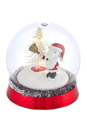Kurt Adler 4.5"B/O SNOOPY+TREE LED GLOBE TABLEPIECE
