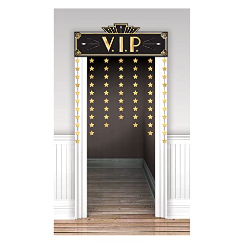 amscan Party Supplies Glitz & Glam Doorway Curtain (12 ct), 39" x 55 3/4", Multi Color
