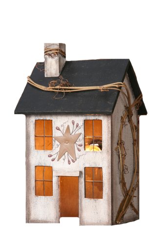 Audrey's - Your Heart's Delight Your Heart's Delight Primitive Home Electric Light, 5 by 9 by 4-Inch, Small, Whitewashed