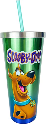 Spoontiques 18290 Scooby Doo Stainless Cup With Straw,24 Oz