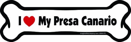 Imagine This Company Bone Car Magnet, I Love My Presa Canario, 2-Inch by 7-Inch