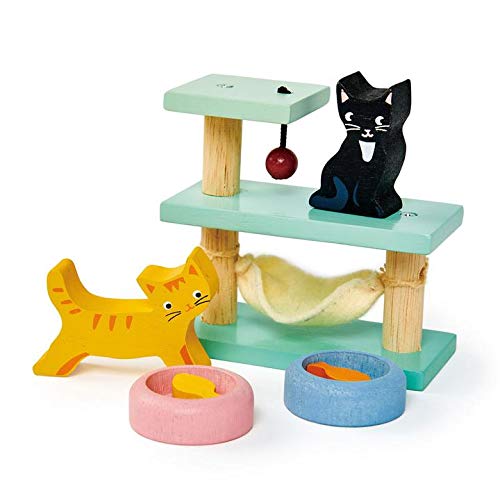 Tender Leaf Toys - Pets Sets for Doll House Accessories - Great Add-on Pet Play Set to Any Dollhouse for Age 3+ (Pet Cats Set)
