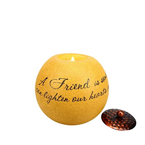 Pavilion Gift Company Comfort Candles 4-1/2-Inch Round Candle Holder, Friend