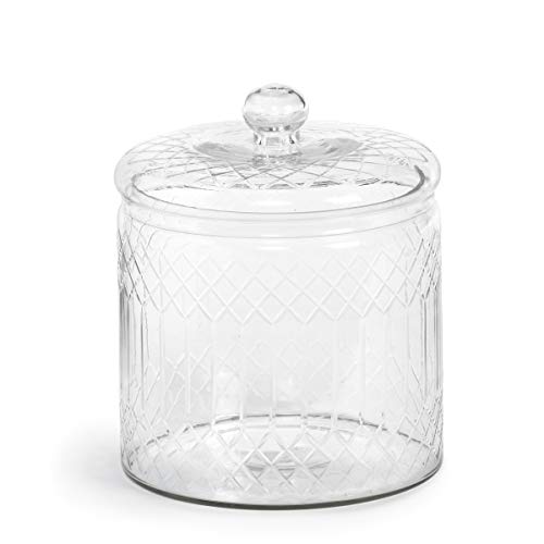 Park Hill Collection ECL10621 Carraway Etched Glass Canister, Medium