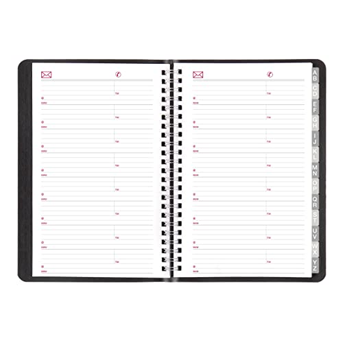 Rediform Brownline Weekly Planner 2023 with Twin Wire Binding, 8-inch Height, Black