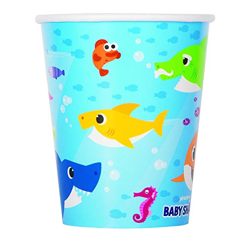 Unique Industries Unique Baby Shark Paper Cups - 8 Pcs, multicolor