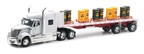 New Ray Toys International Lonestar Flatbed with Radioactive Waste Barrels 1/32 Scale Model Toy Truck