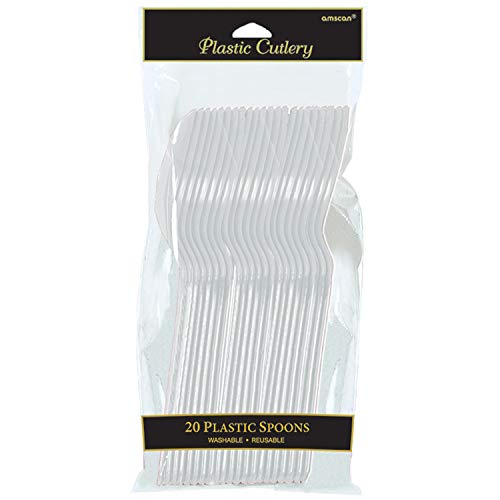Amscan Silver Plastic Spoons, 20 pieces