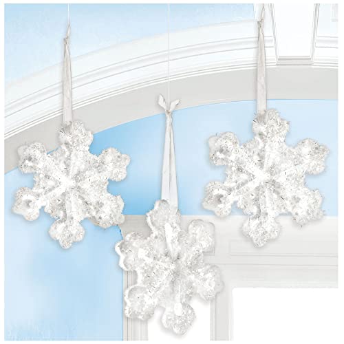 amscan Christmas Snowflakes Decor - 4 1/2" x 5" | 3Pcs.