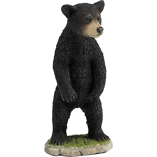 Unicorn Studio 5.75 Inch Bear Cub Standing Up Decorative Statue Figurine, Black