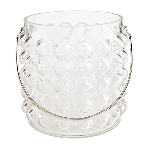 Mud Pie Bubble Glass Ice Bucket, 8" X 7" Dia, Clear